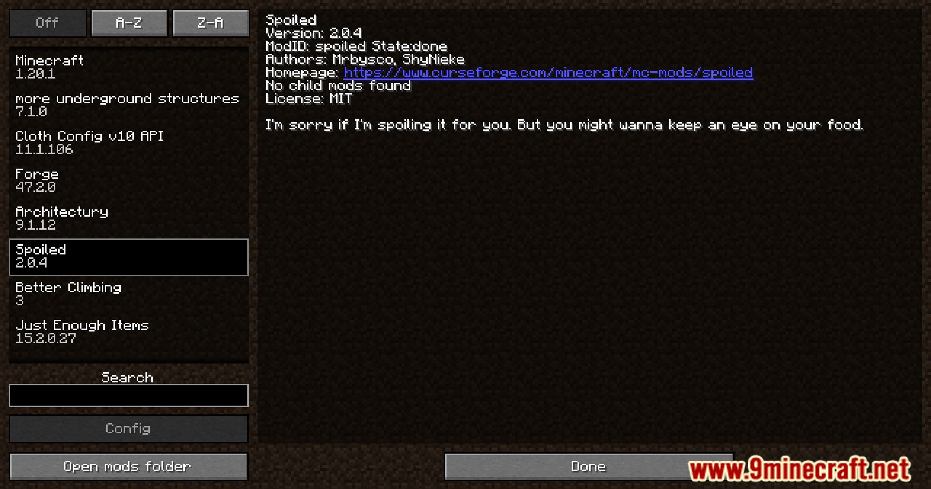 description_0 Spoiled Mod (1.20.4) - Spoil your food during your Minecraft survival journey!
