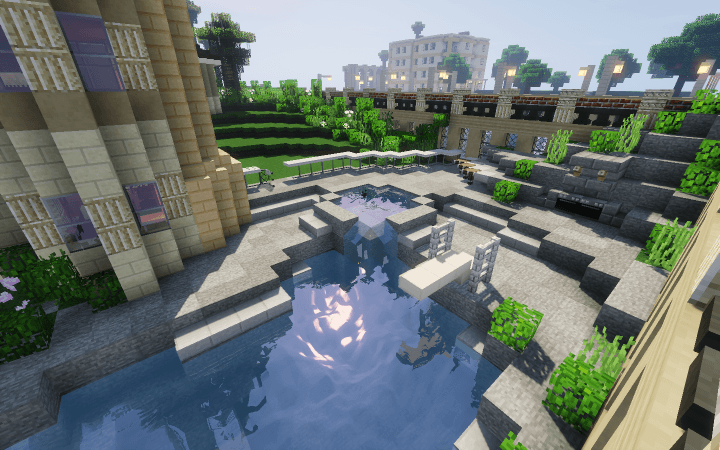 description_0 Mediterranean Mansion 2 - Greenfield | Map for Minecraft