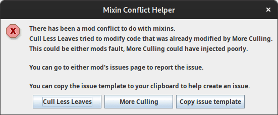description_0 Mixin Conflict Helper Mod (1.20.1) - describes the problem and provides