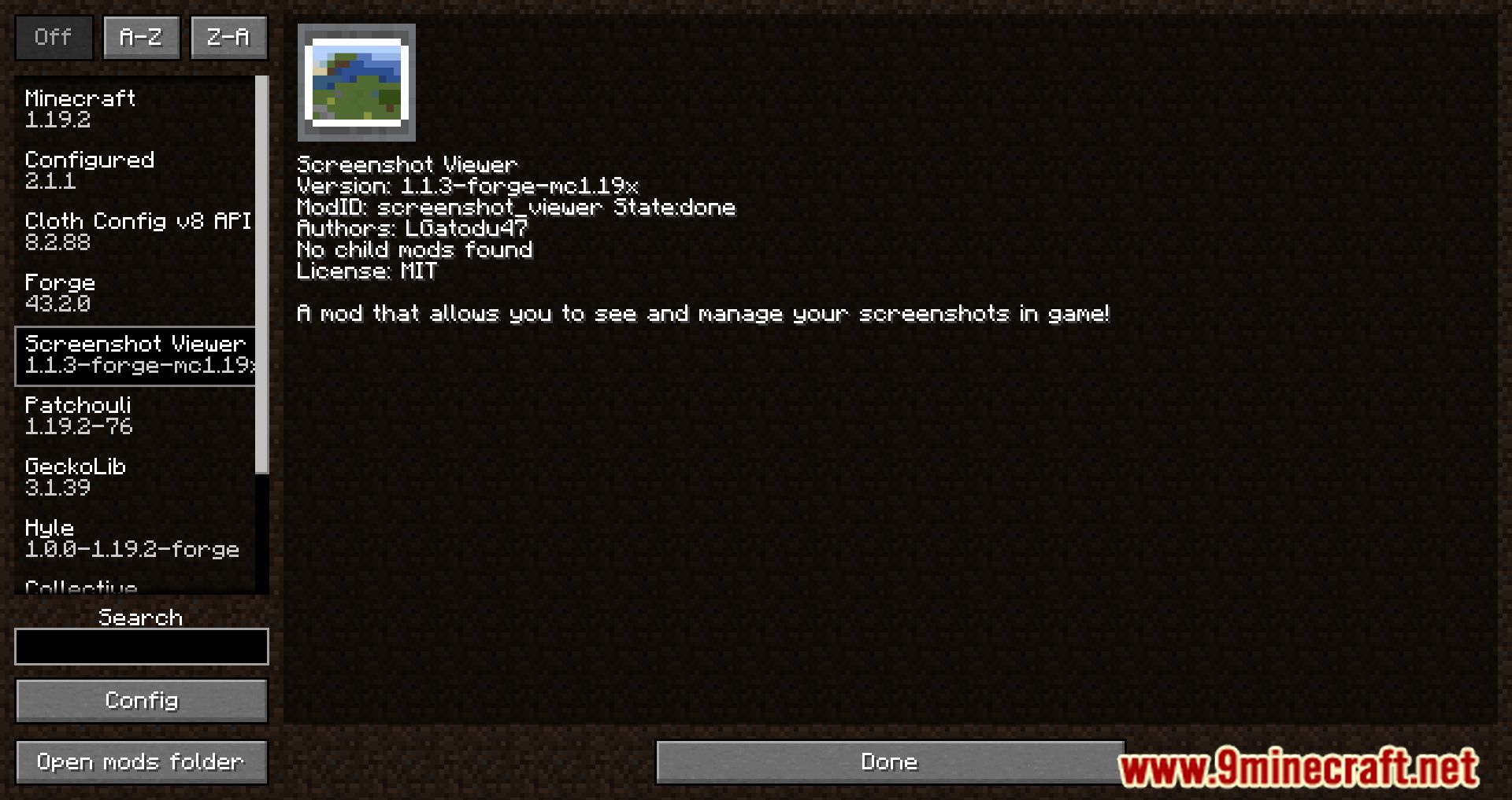 imagem 1 para Screenshot Viewer Mod (1.20.4) - Sobreviva às suas aventuras de Minecraft!