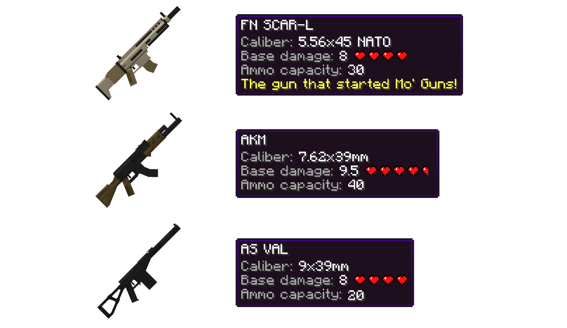 description_0 Mo' Guns Mod (1.19.2) - automatic, pistol and SMG weapons