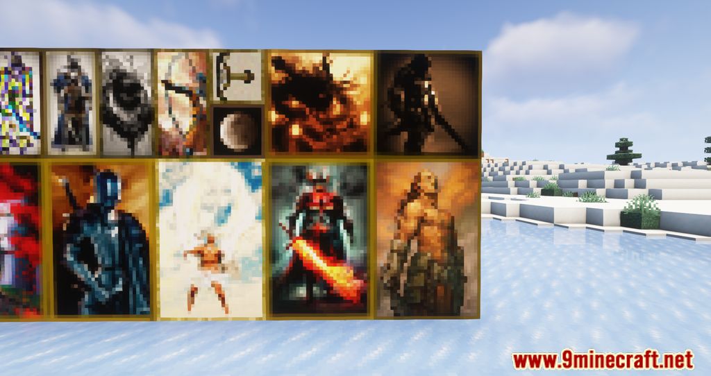 description_7 Medieval Paintings Mod 1.20.1 - Украсьте свои средневековые замки