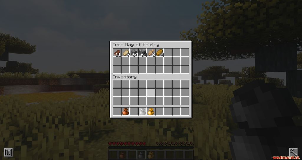 image 4 for Bag of Holding Mode (1.20.4) - aumentó el número de ranuras en las que puede almacenar elementos.