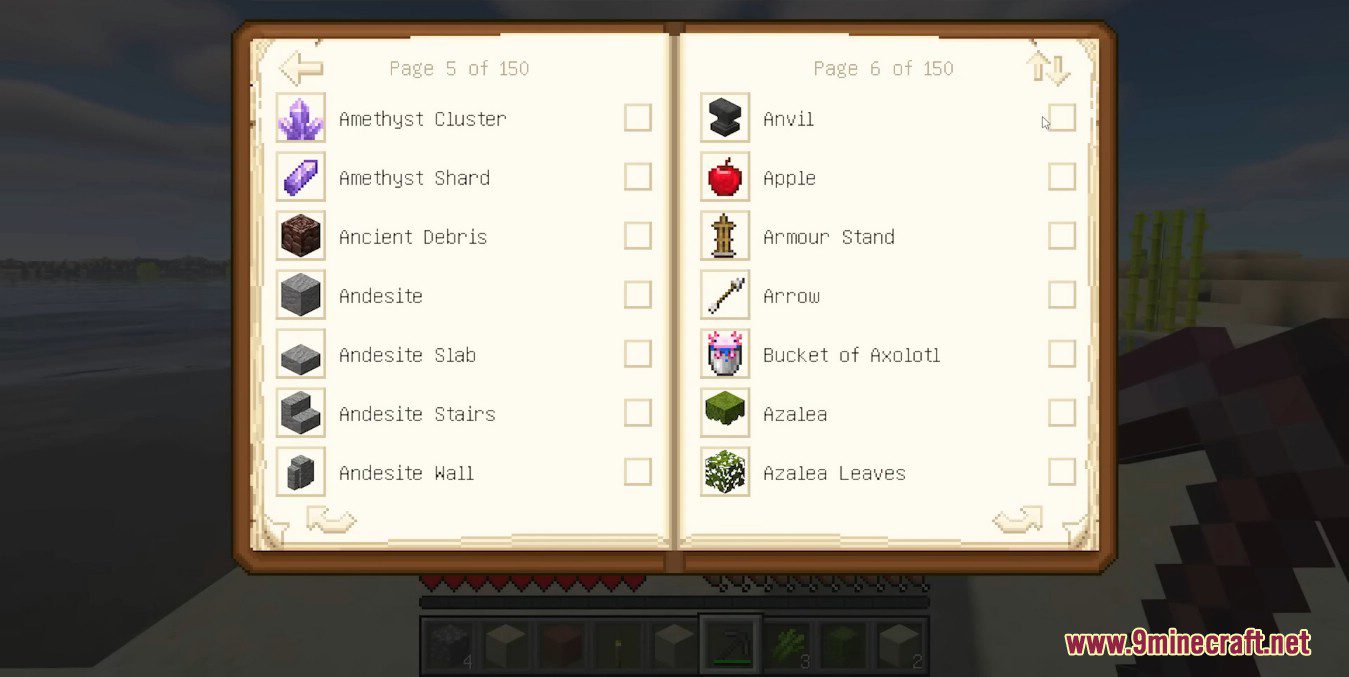 description_8 Completionist's Index Mod (1.20.4) - Professional item management