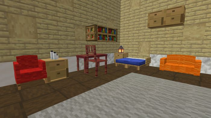 image 3 for Furniture 3D Pack (1.20) - MCPE/Bedrock Mod
