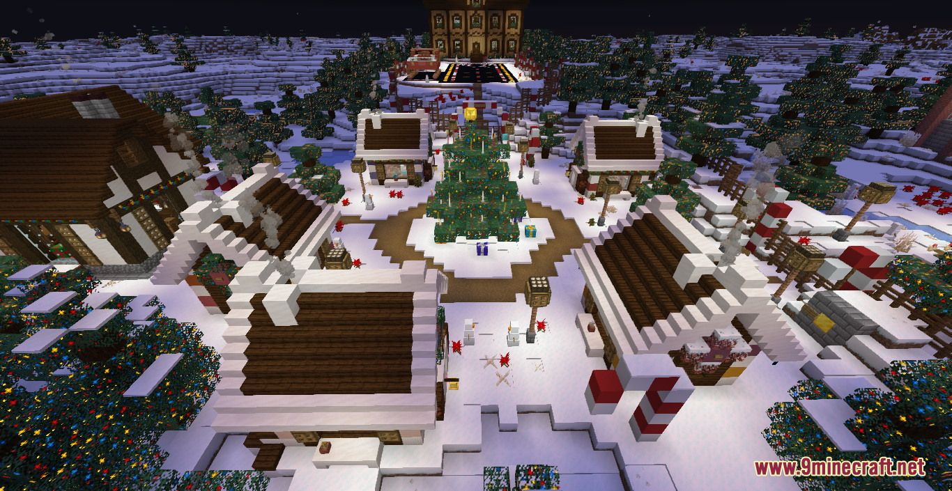 description_1 Snowy Christmas map for Minecraft 1.17.1