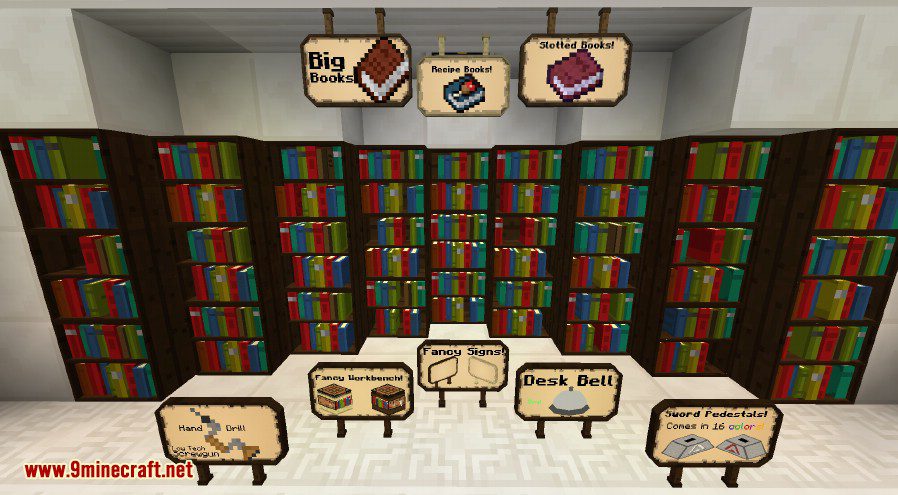 description_3 Мод BiblioCraft (1.12.2) - Подставка для доспехов, книжная полка.