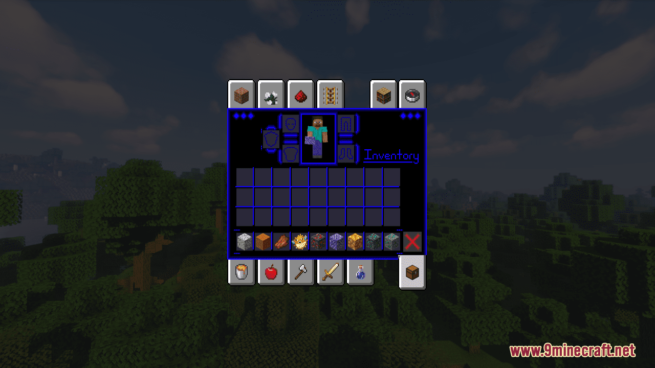 image 6 for Blue Neon GUI Resource Pack (1.20.4) - Набор текстур