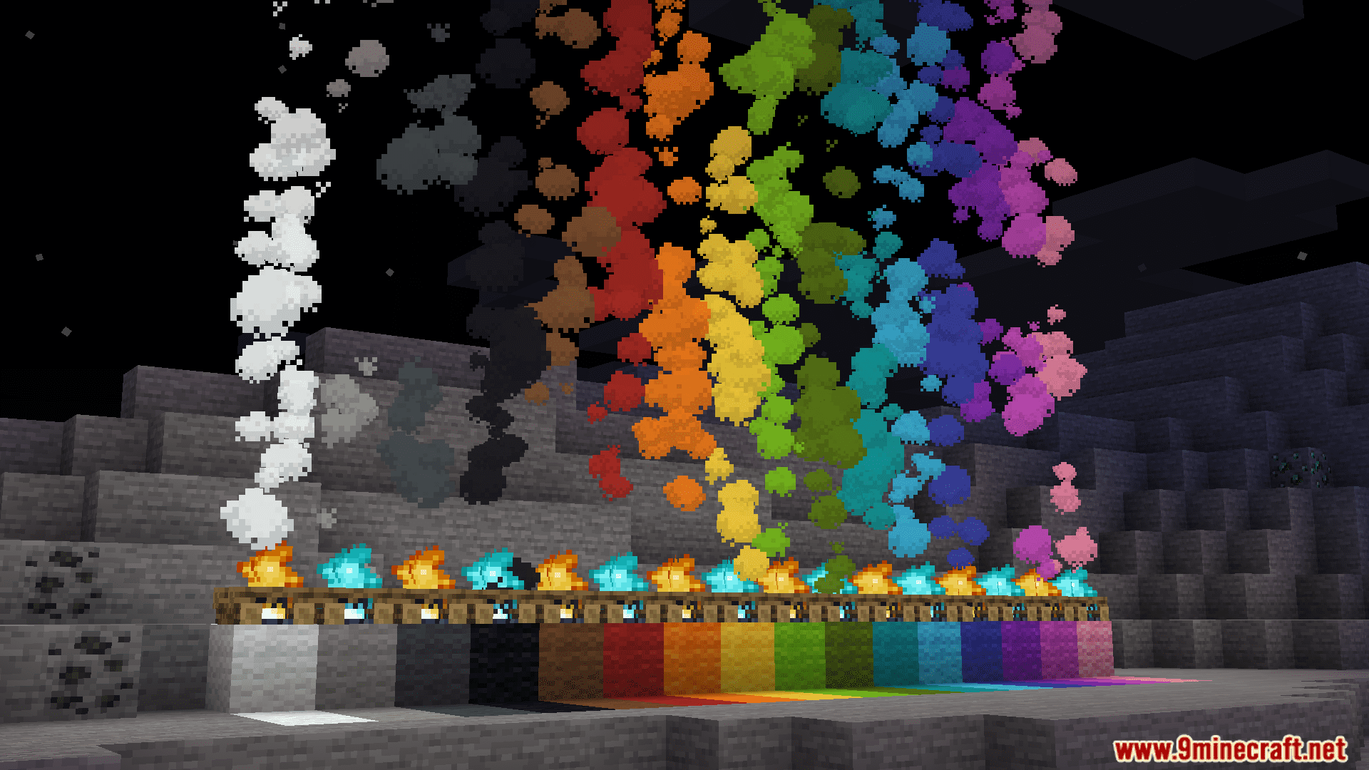 description_0 Smoke Signals Mod (1.20.4) - different colors of smoke
