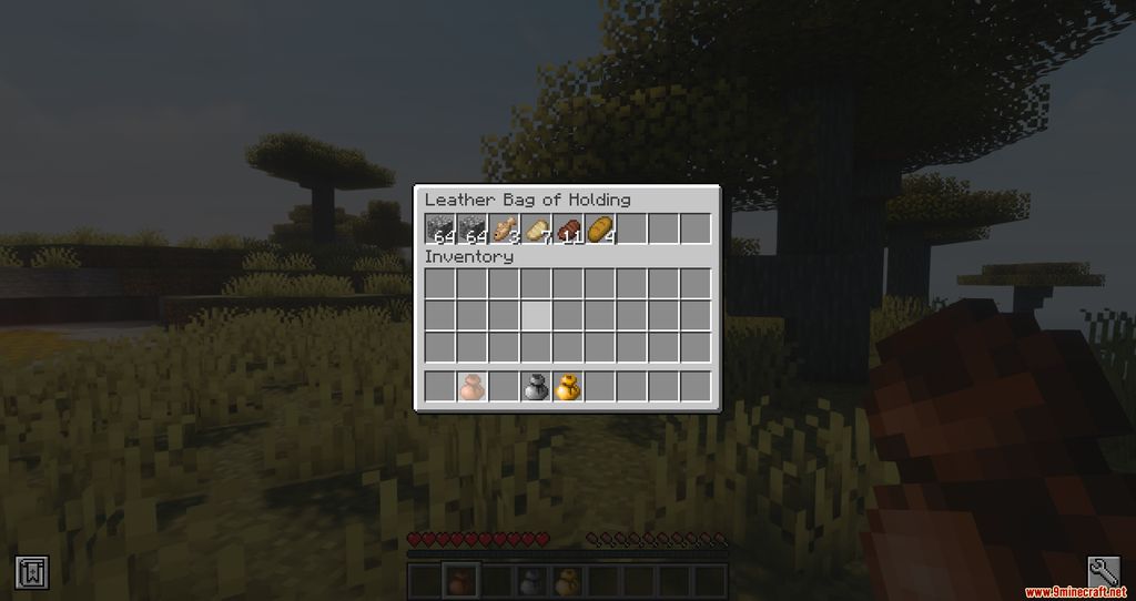image 7 for Bag of Holding Mode (1.20.4) - aumentó el número de ranuras en las que puede almacenar elementos.