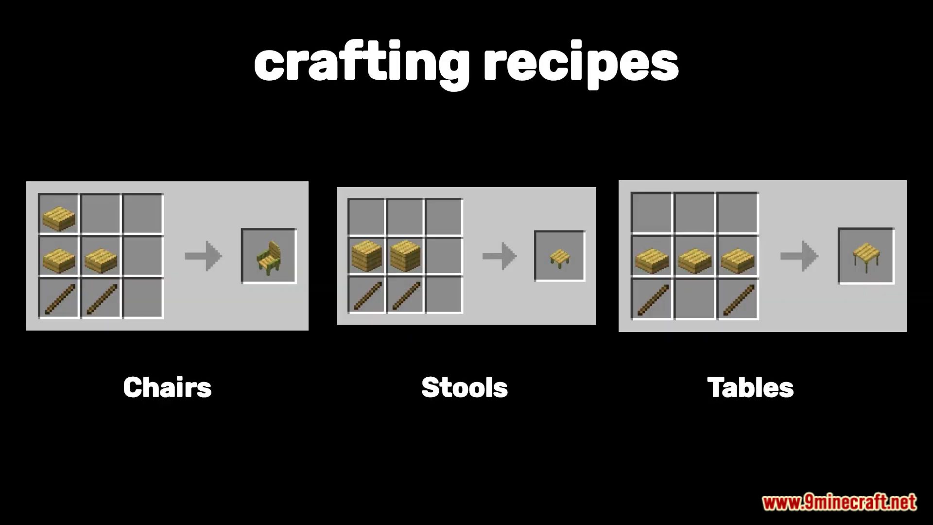 description_6 Simple Furniture Data Pack (1.20.2, 1.19.4) - improve your interiors in Minecraft!