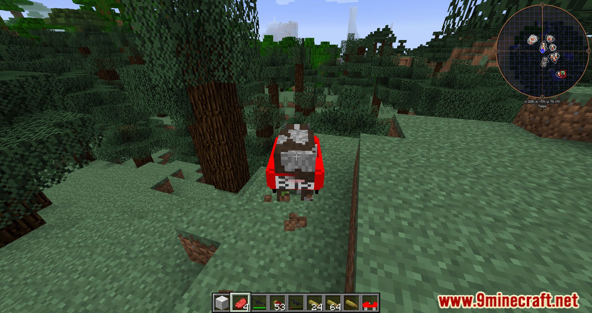 description_8 Guns, Cars, and Morph Modpack (1.7.10) - перестрелки, гонки и веселье