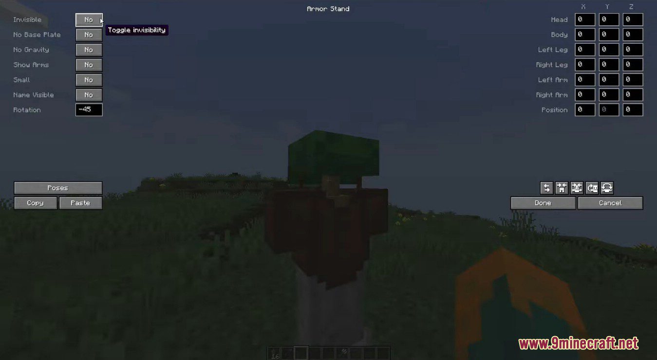 Imagen 5 para Armor Poser Mod (1.20.4) - Armor Stands Configurator