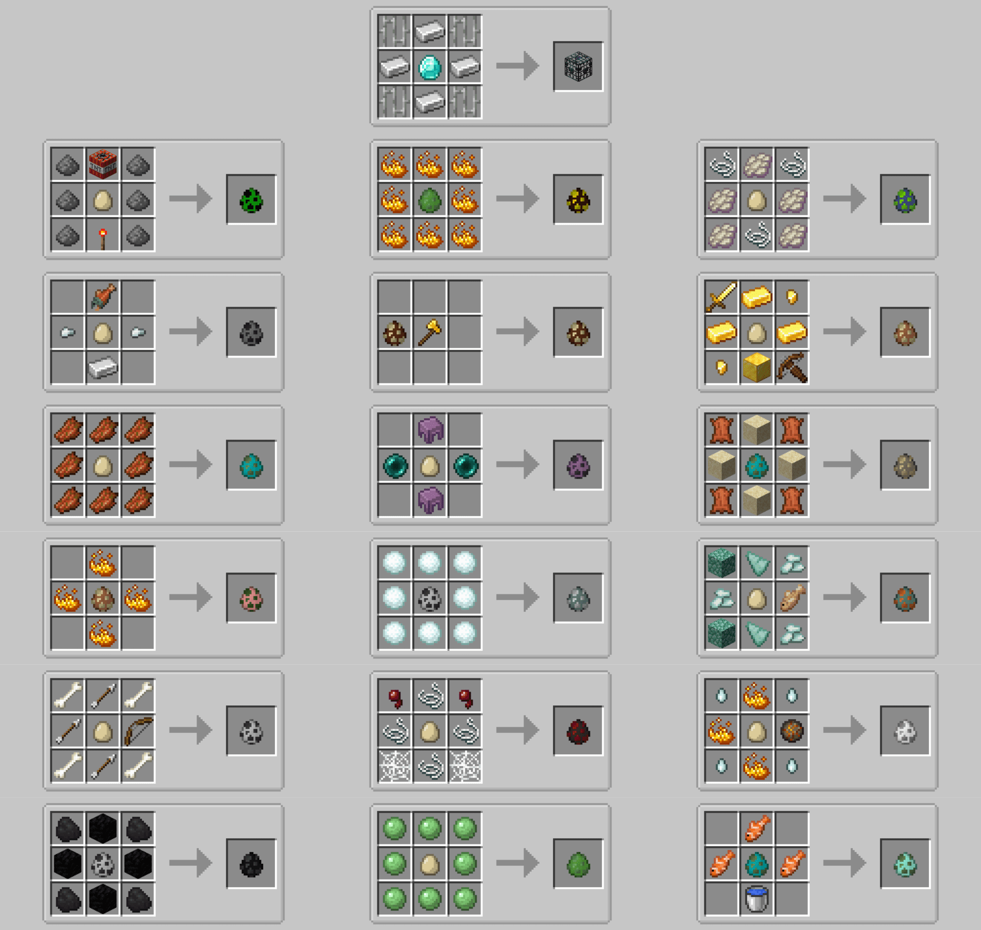 image 1 for Craftable Spawners and Eggs (H Version) Mod (1.20.1) - Hostile Version