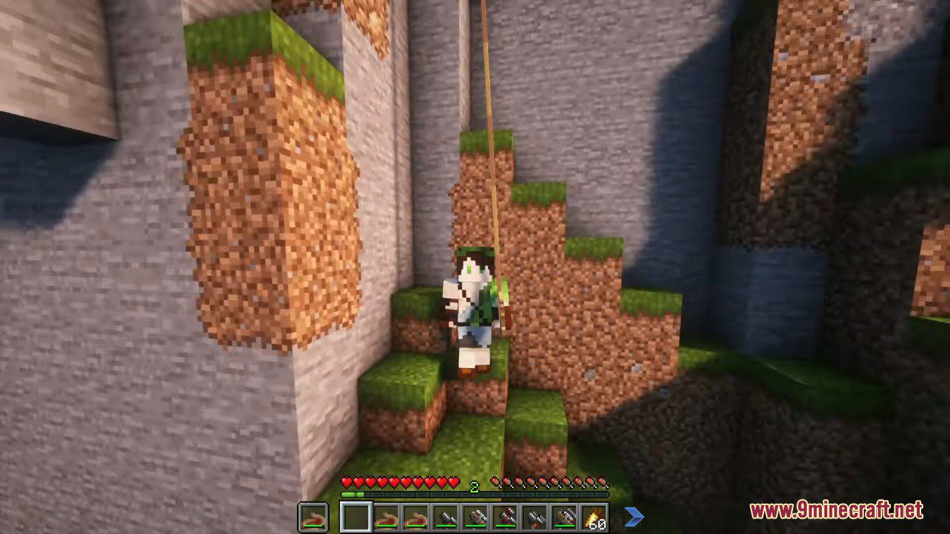 image 5 for Grappling Hook Restitched Mod (1.20.4) - избегайте больших конструкций