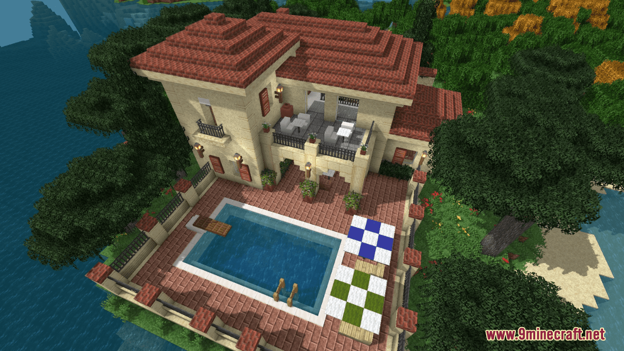 description_0 Map of cozy water villas (1.20.4, 1.19.4) - Island Serenity