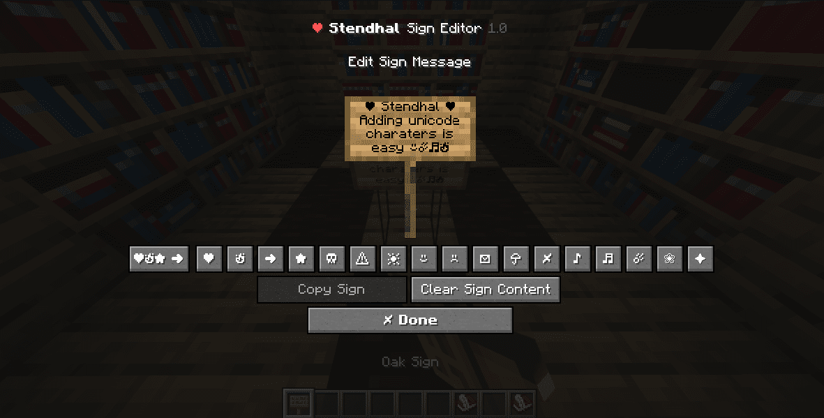description_1 Stendhal Mod (1.20.4) - внутриигровая подпись, редактор чата и книг