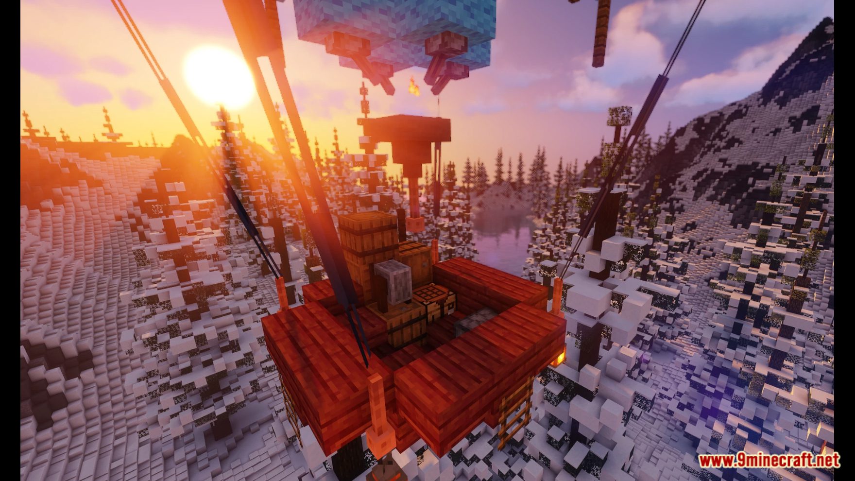 description_8 Hot Air Balloon Datapack (1.20.2, 1.19.4) - Minecraft Mobile Base!